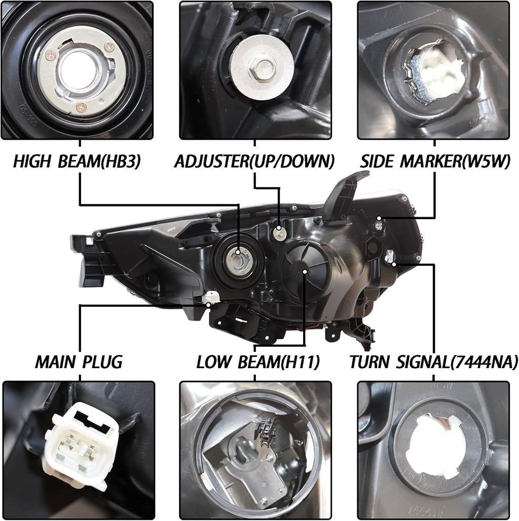 Passenger Side Replacement Headlamp Assembly with Chrome Bezel Z51825