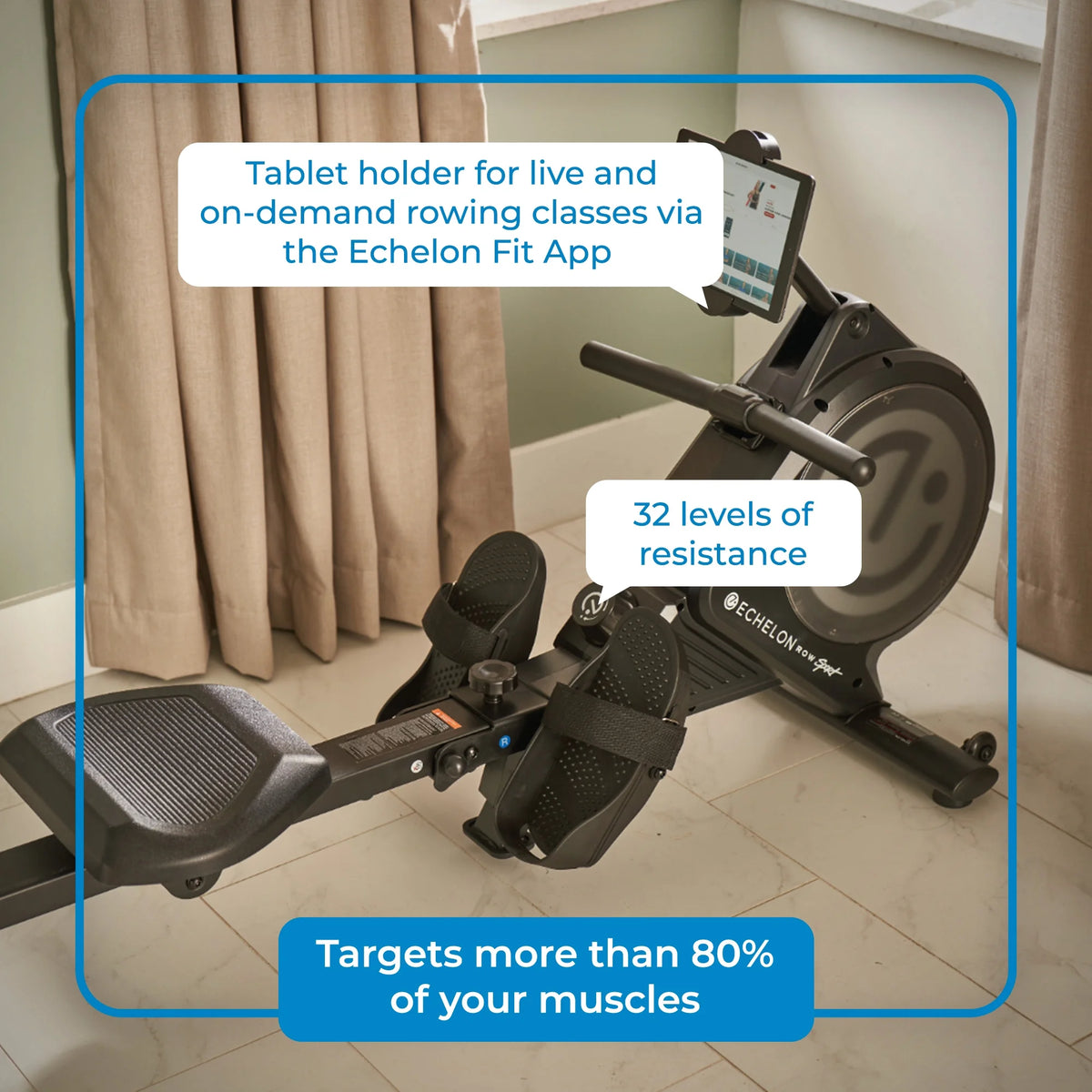 Exercise Rower with 32 Levels of Magnetic Resistance V3773