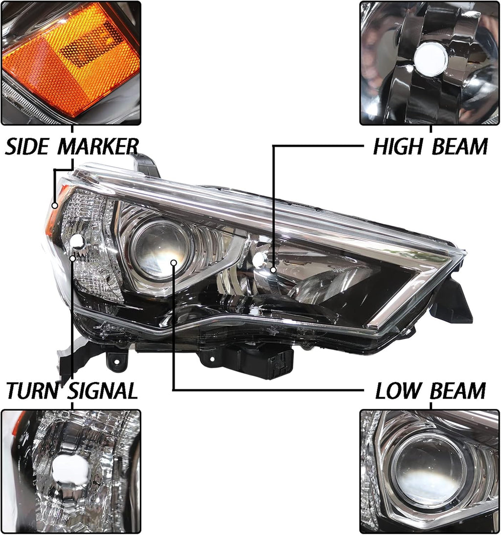 Passenger Side Replacement Headlamp Assembly with Chrome Bezel Z51825