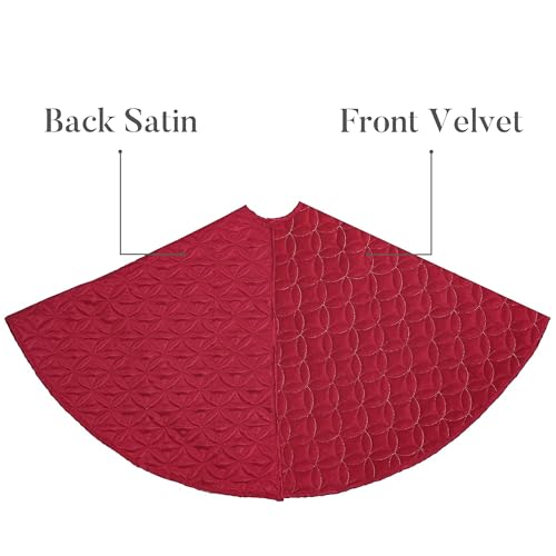 36 Inch Red Gold Velvet Christmas Tree Skirt N873700