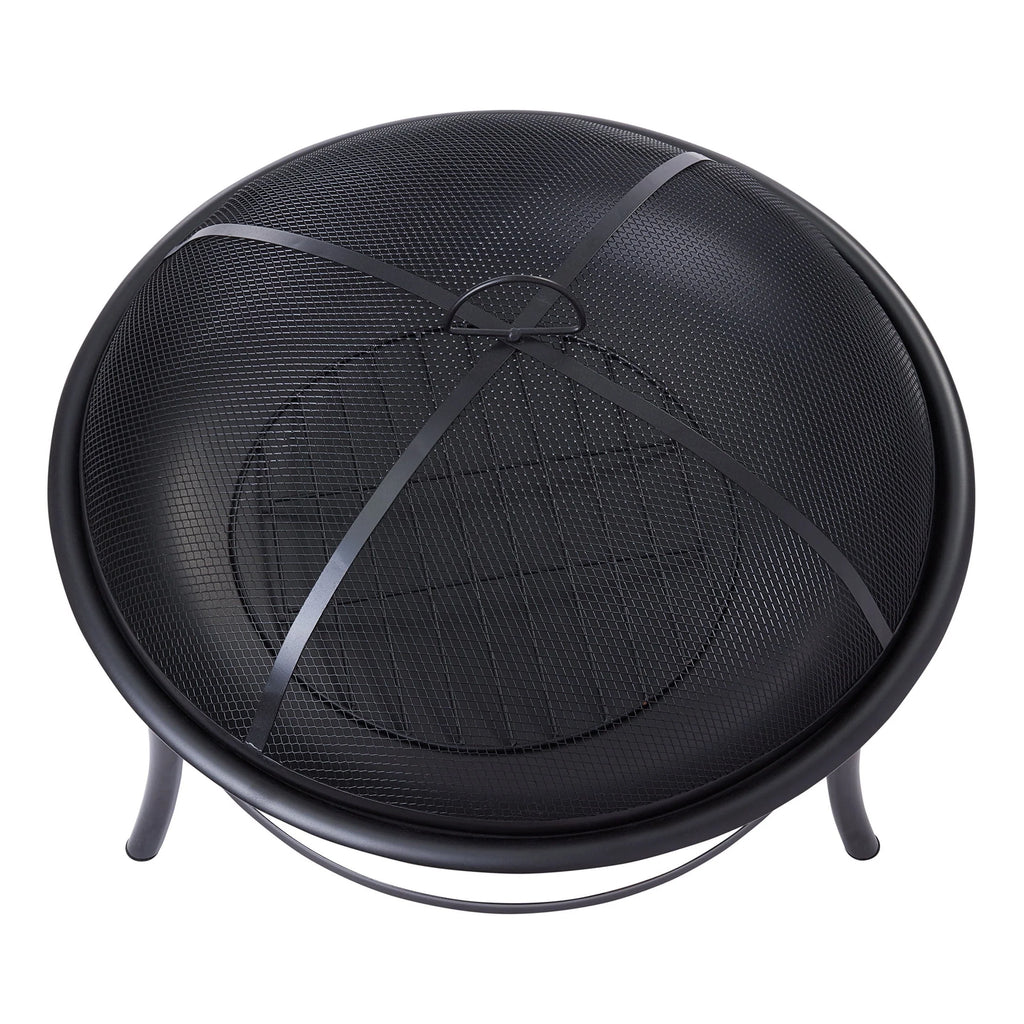 Black Round Iron Wood Burning Fire Pit Z129