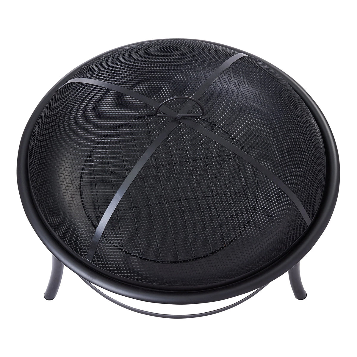 Black Round Iron Wood Burning Fire Pit Z129