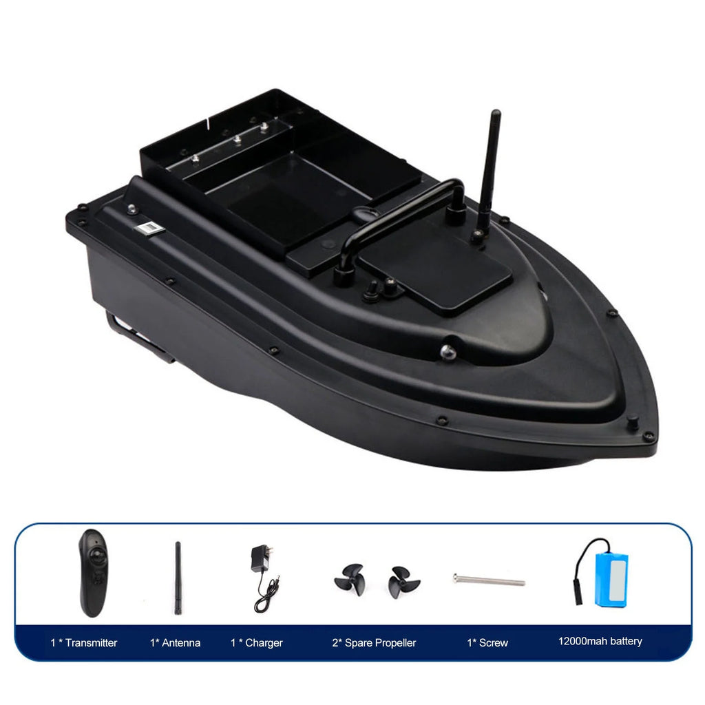 RC Fishing Bait Boat with Fish Finder, 0.75kg Loading, 500M Remote Control, Double Motor, Night Light, 12000mah Battery S217