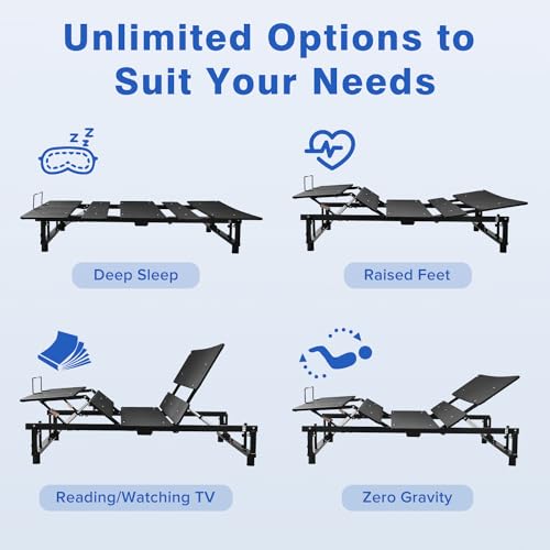 Queen Size Black Electric Adjustable Bed Frame X2536