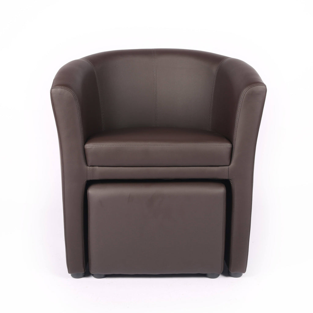 Brown Accent Club Chair with Foot Stool D67251