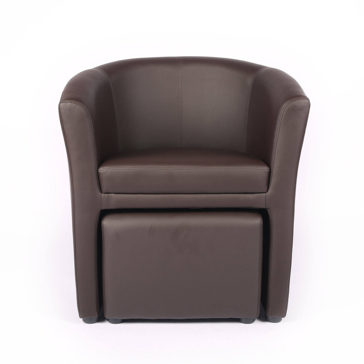 Brown Accent Club Chair with Foot Stool D67251