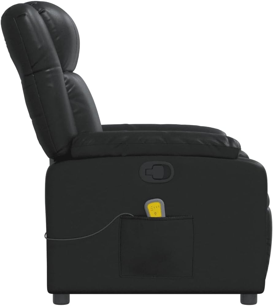 Black Faux Leather Massage Recliner Chair M16184