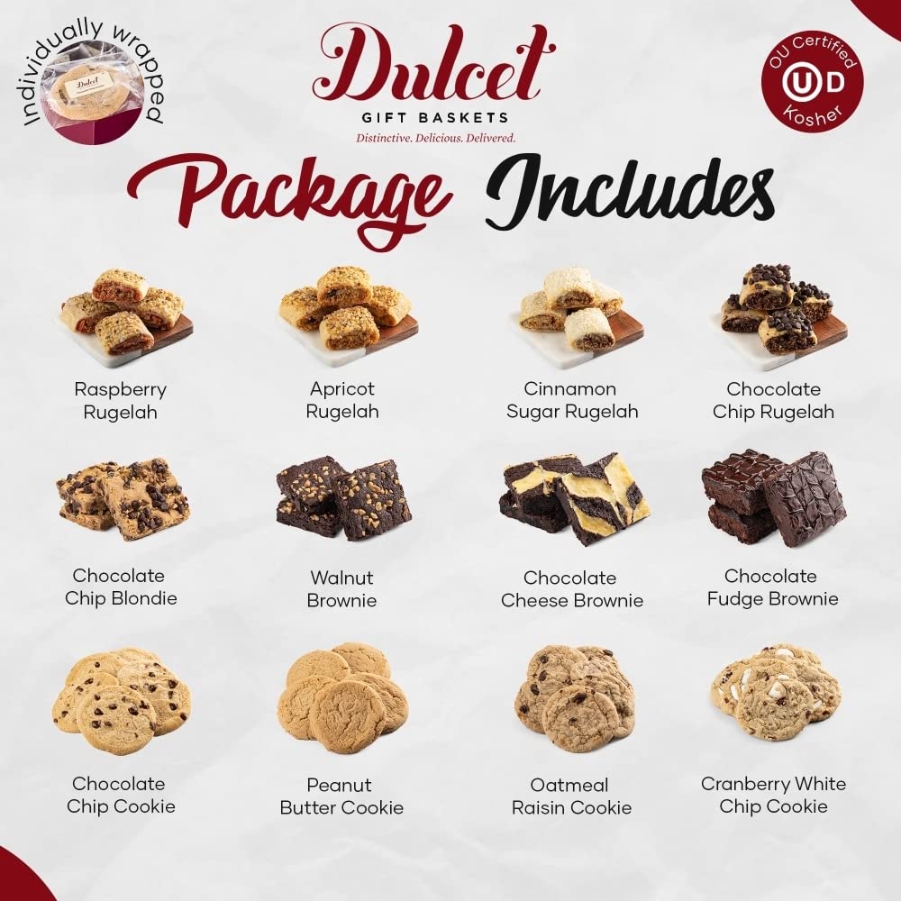 Birthday Celebration Gift Tin with Fresh Baked Cookies, Fudge Brownies & Flaky Rugelah W59231