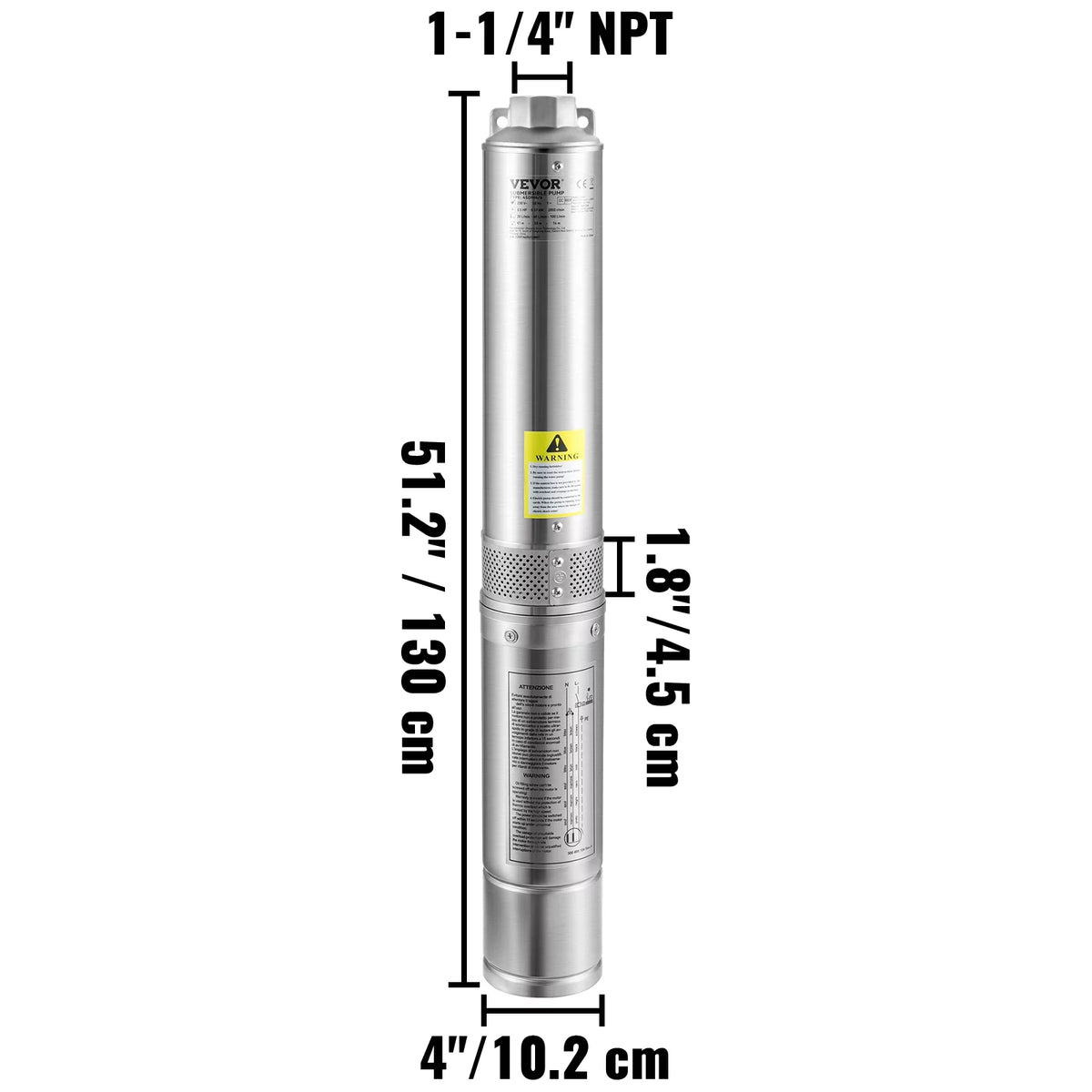 3HP 230V 37GPM 640 ft Head 4 inch Stainless Steel Submersible Pump V903