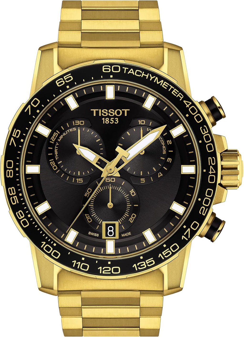 316L Stainless Steel case with Yellow Gold PVD Coating Quartz Watches, Grey, Stainless Steel A7812