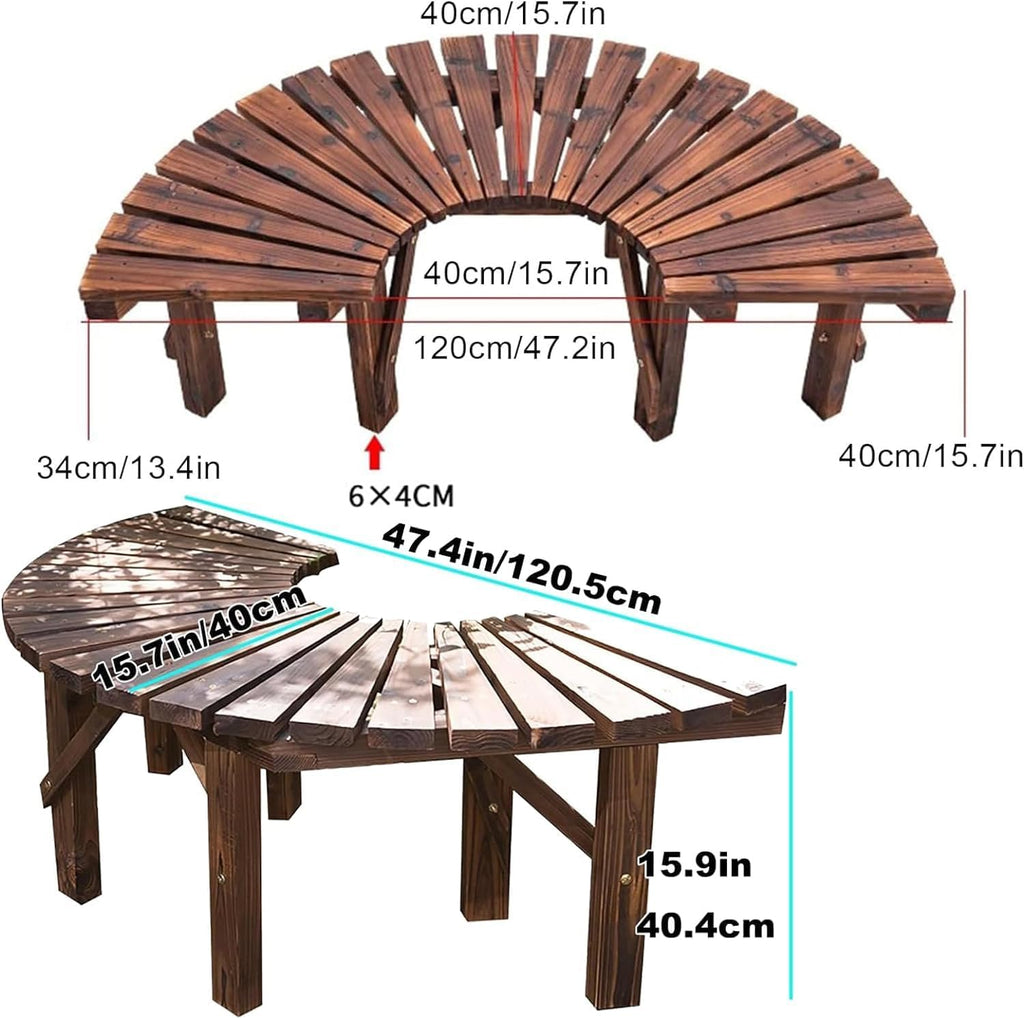 Wooden Outdoor Curved Bench Z6742