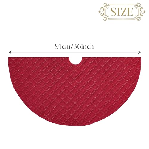 36 Inch Red Gold Velvet Christmas Tree Skirt N873700