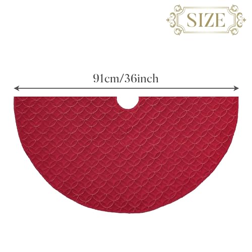 36 Inch Red Gold Velvet Christmas Tree Skirt N873700