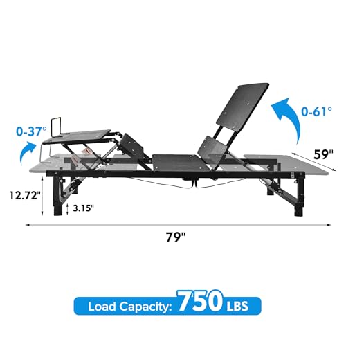 Queen Size Black Electric Adjustable Bed Frame X2536