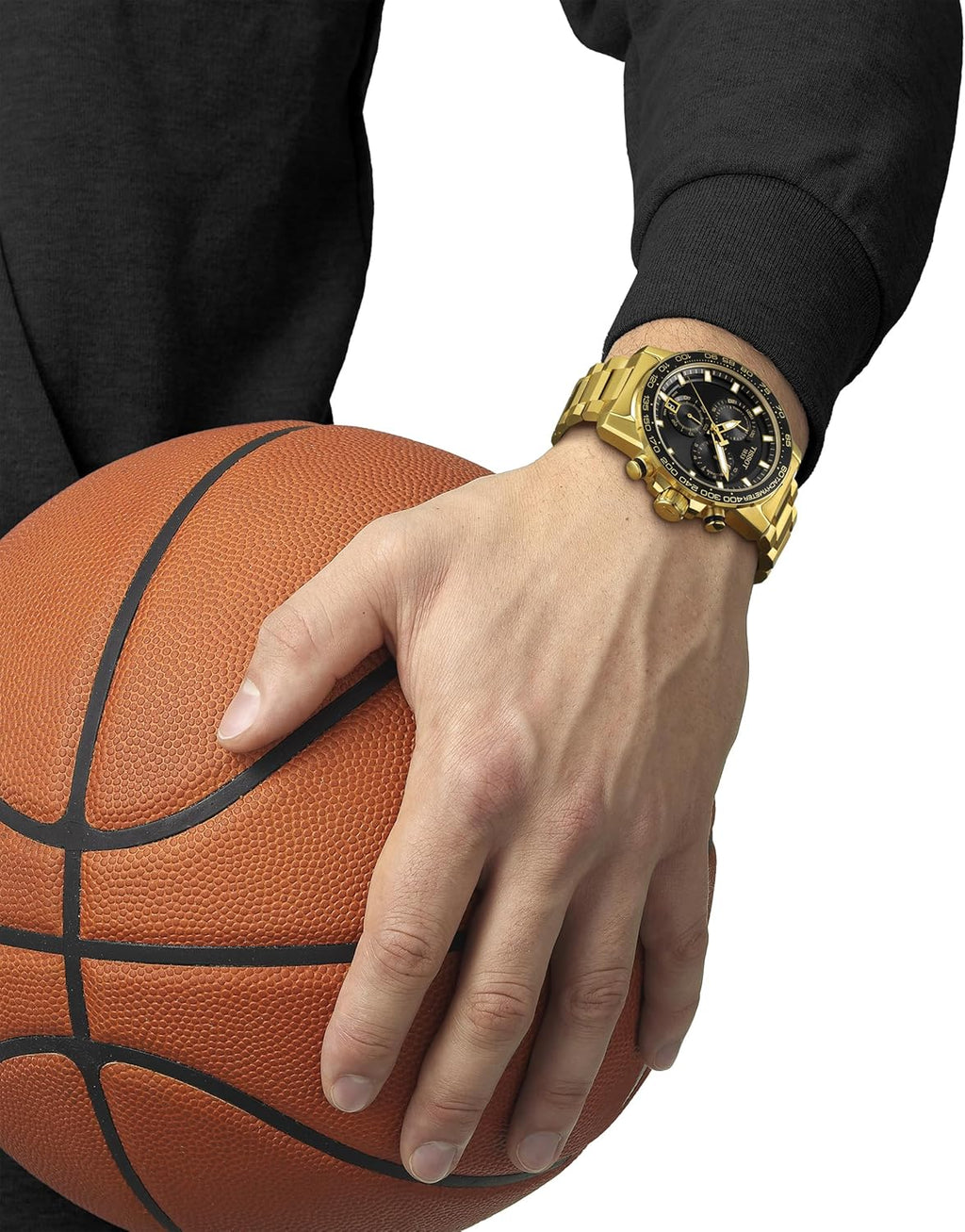 316L Stainless Steel case with Yellow Gold PVD Coating Quartz Watches, Grey, Stainless Steel A7812