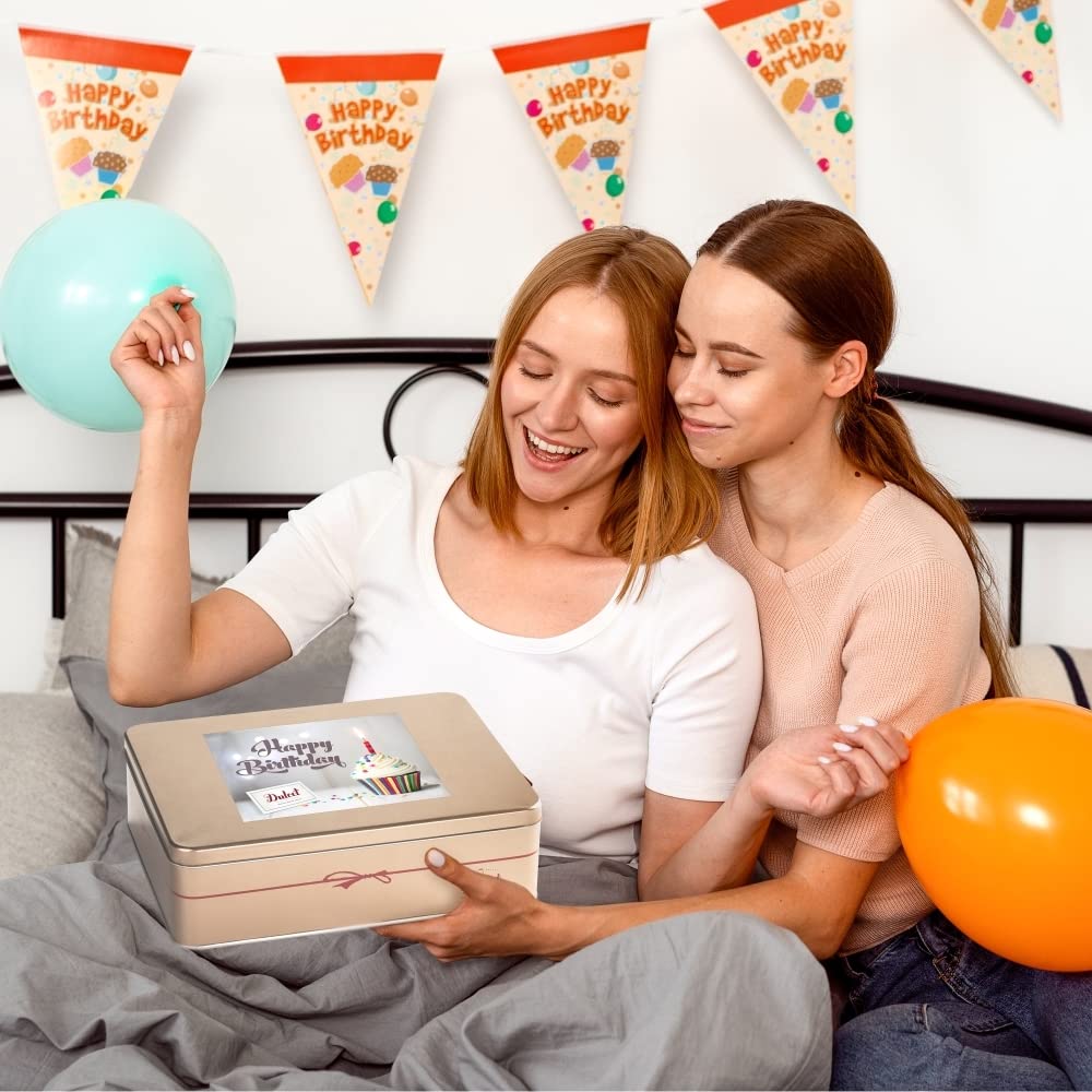 Birthday Celebration Gift Tin with Fresh Baked Cookies, Fudge Brownies & Flaky Rugelah W59231