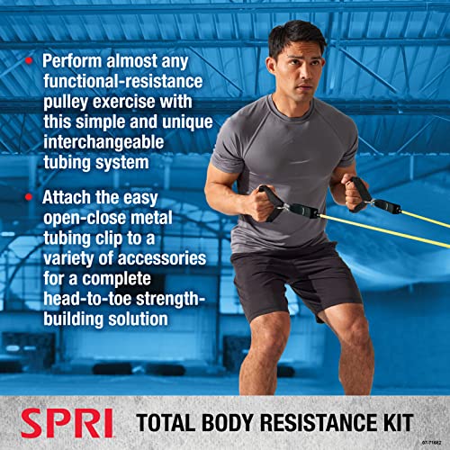 Resistance Band Kit with 5 Exercise Bands, Ankle/Wrist Strap, Padded Handles, Door Anchor, Carry Bag D84531
