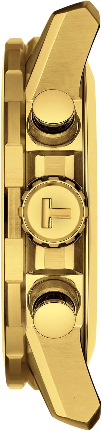 316L Stainless Steel case with Yellow Gold PVD Coating Quartz Watches, Grey, Stainless Steel A7812