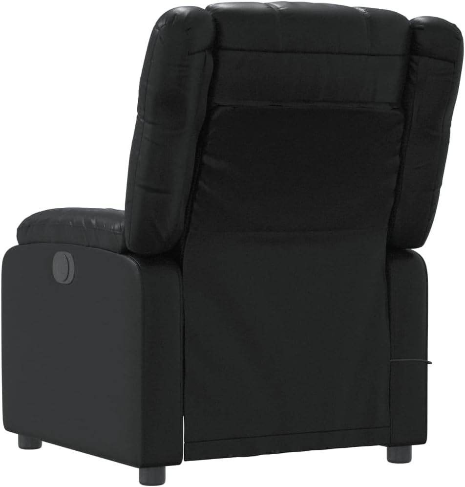 Black Faux Leather Massage Recliner Chair M16184