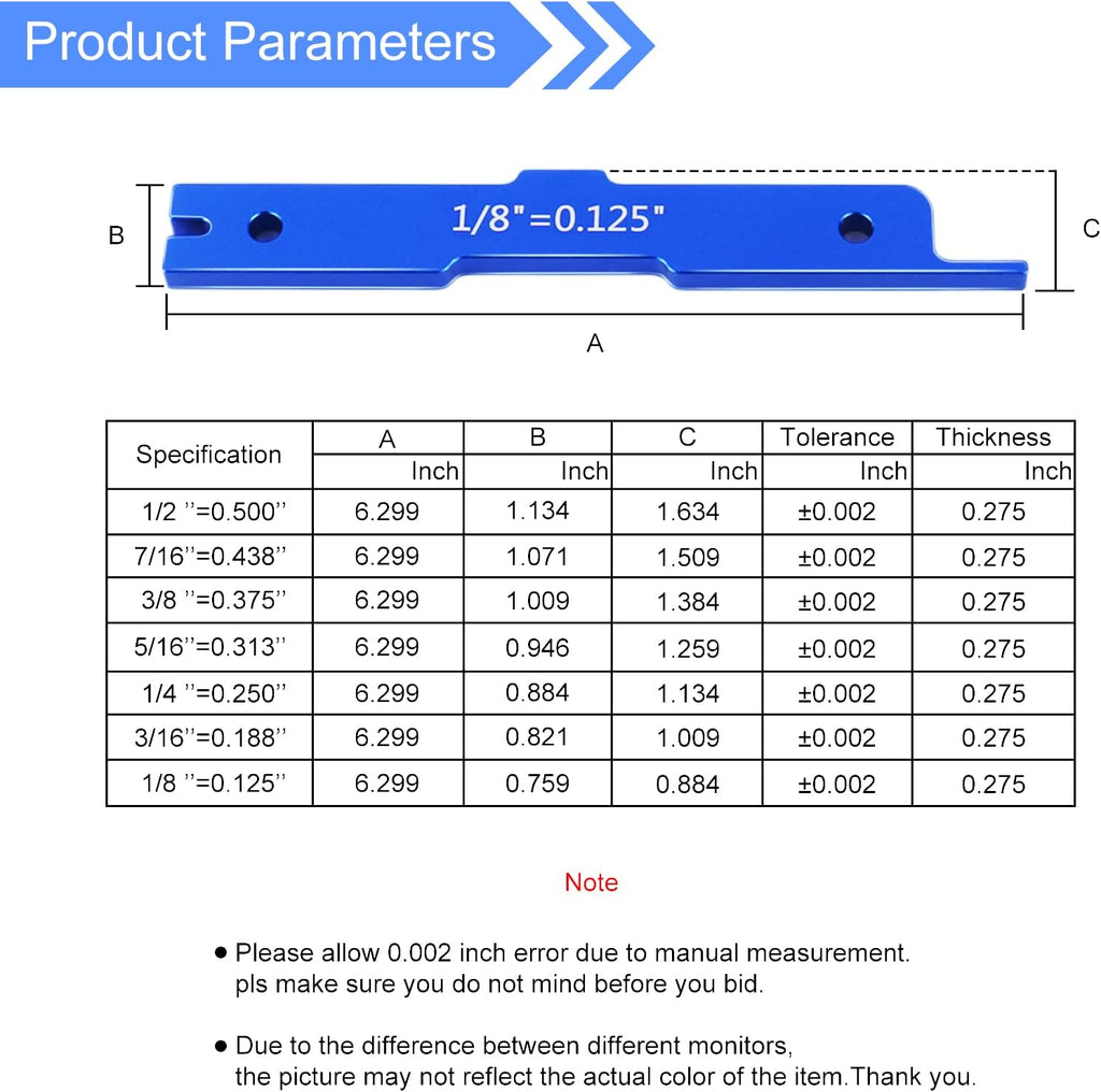 Aluminum Setup Blocks Router Table Set Up Bars Set of 7 A5627