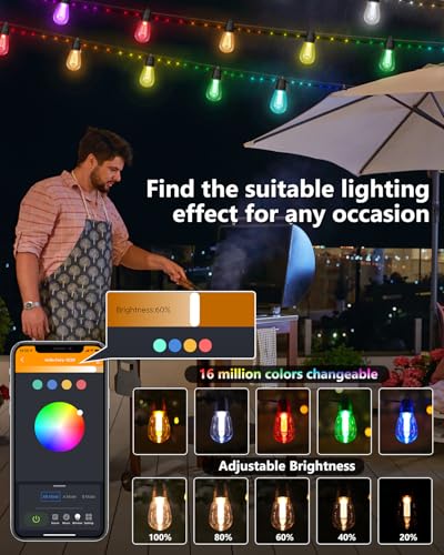 50Ft RGBw Color Changing Dimmable String Lights L1386