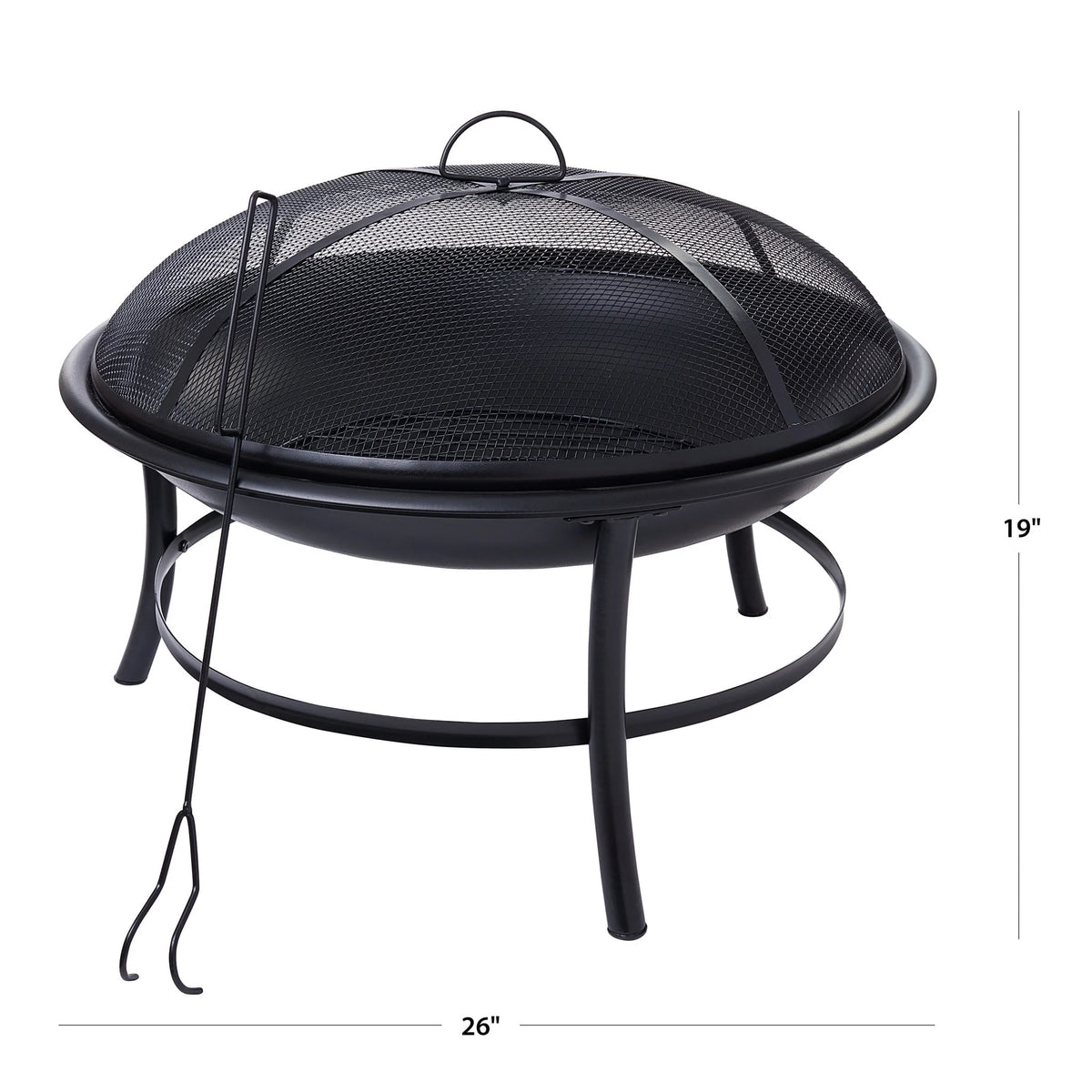 Black Round Iron Wood Burning Fire Pit Z129