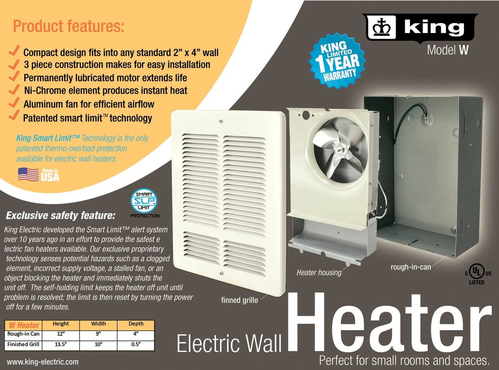 2000W 240V White Wall Heater H487