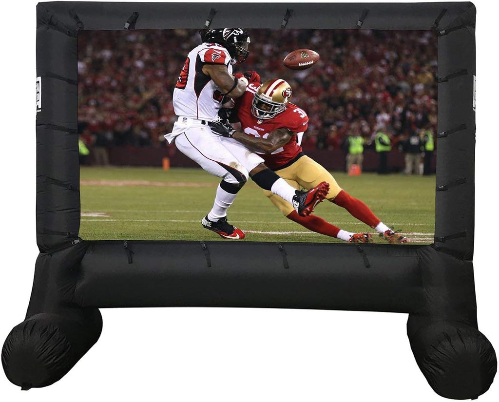 14' Inflatable Canvas Projection Screen with Inflation Fan, Tie-Downs and Storage Bag J8374