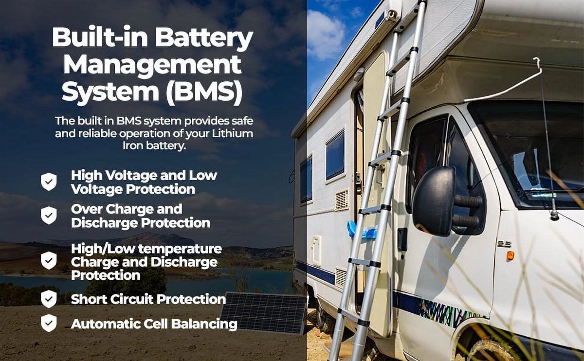 12V 100AH LiFePO4 Lithium Battery with BMS R916