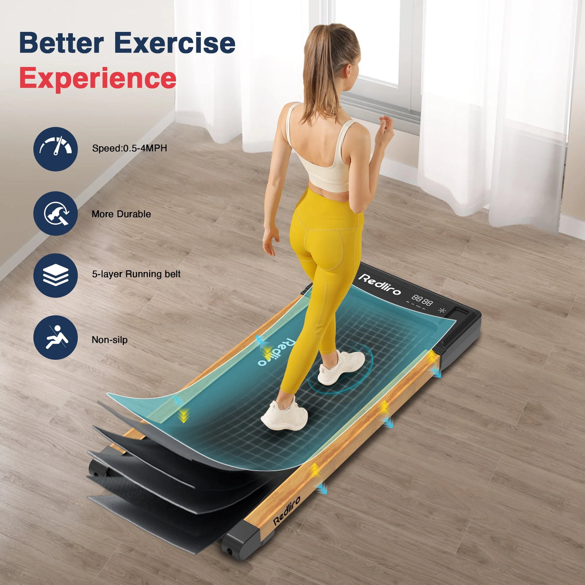 White Walking Pad Treadmill J1516