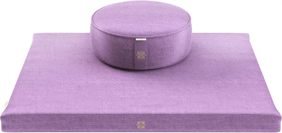 Velvet Meditation Cushion and Zabuton Mat Bundle K19219