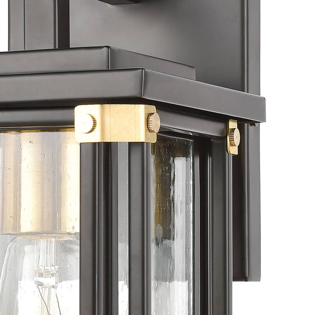 Matte Black 1-Light Sconce with Seedy Glass D4734