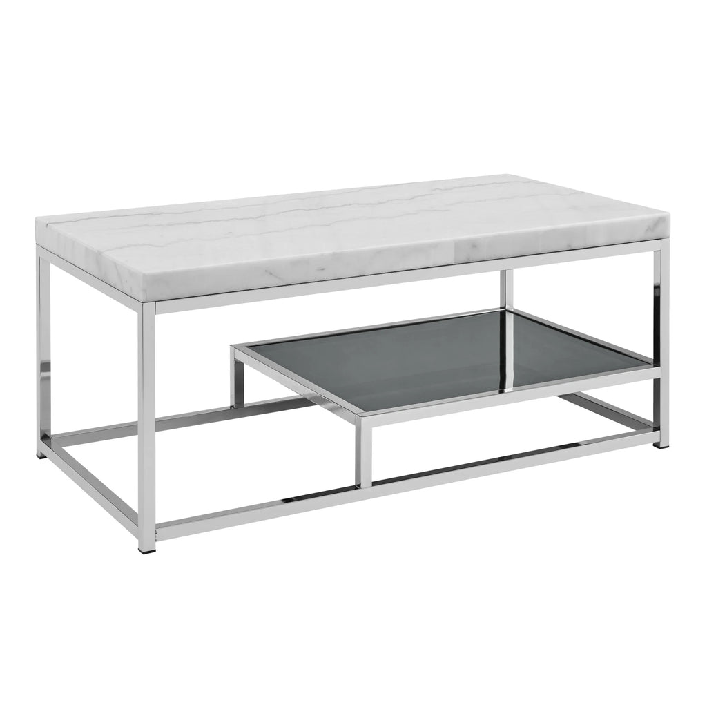White Marble Top Coffee Table with Storage R7527