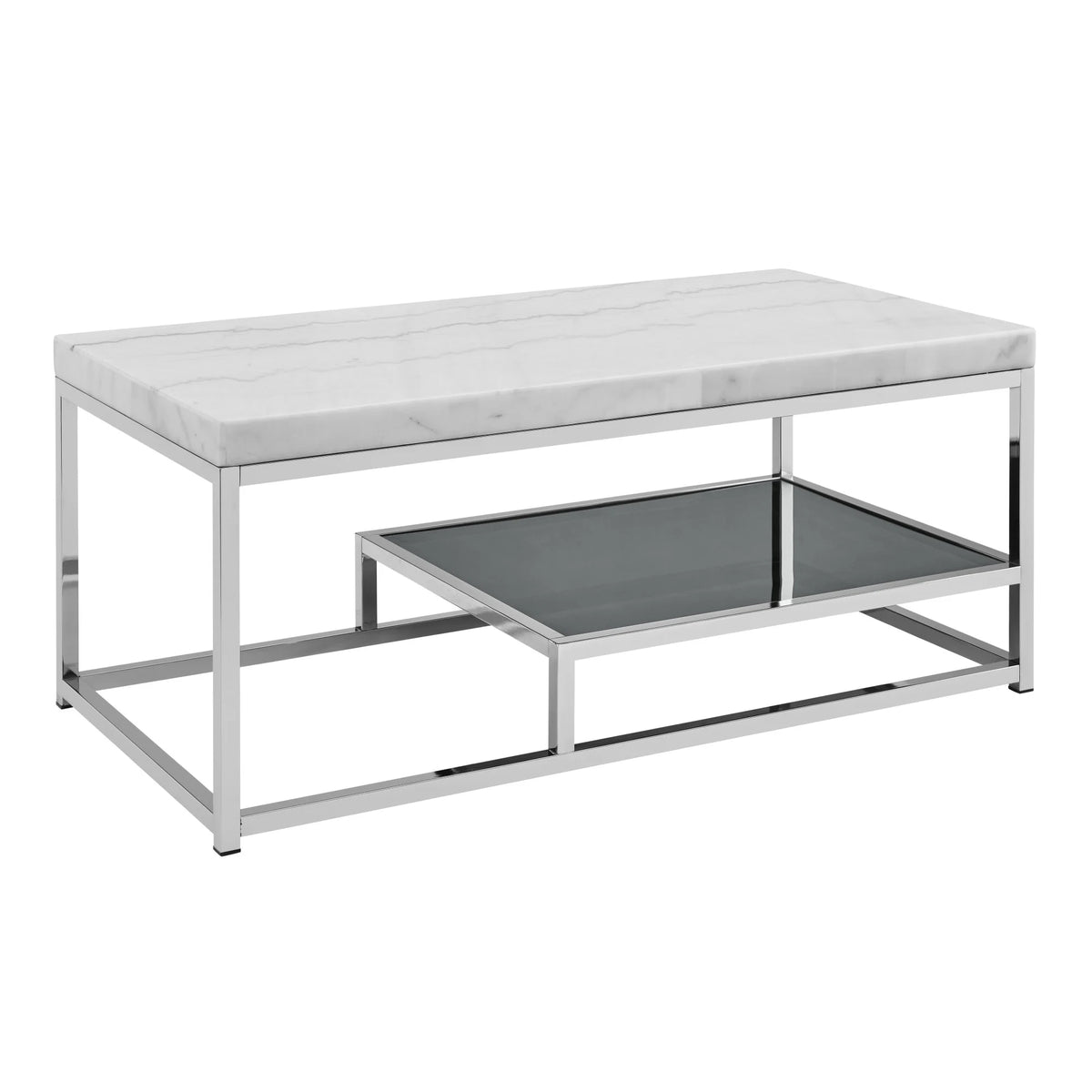White Marble Top Coffee Table with Storage R7527