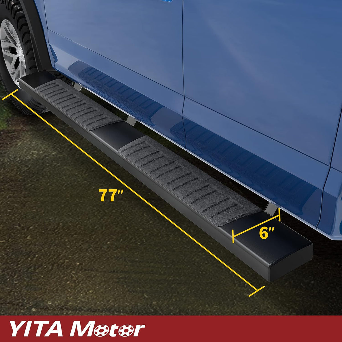 6 Inches Aluminum Black Side Steps Running Boards Z91922