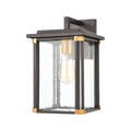 Matte Black 1-Light Sconce with Seedy Glass D4734