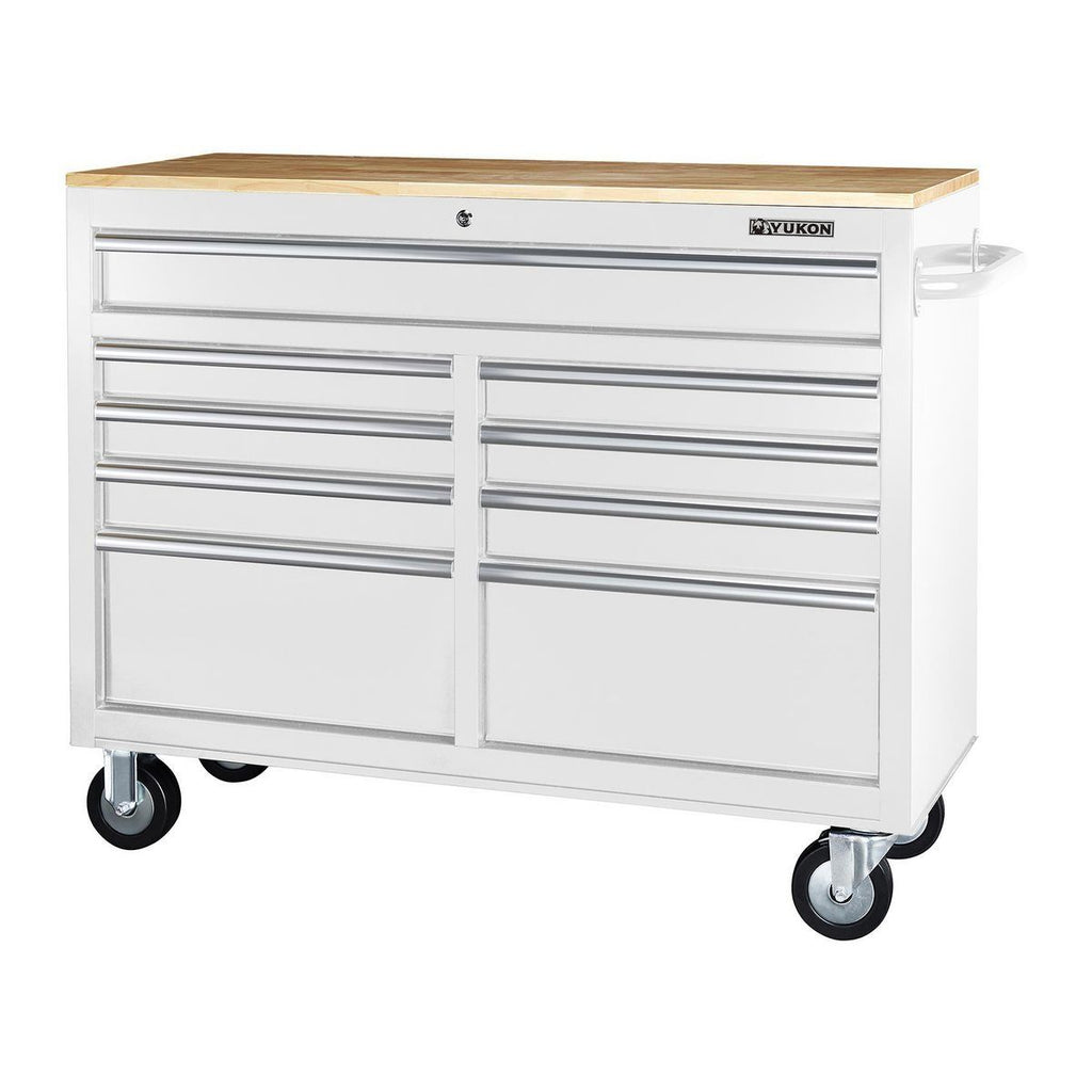 Black 9-Drawer Mobile Storage Cabinet with Solid Wood Top G8180