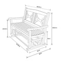 White Hardwood Patio Porch Glider Bench E43132