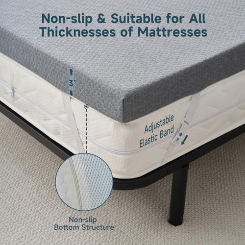 3 Inch Queen Memory Foam Mattress Topper White H580