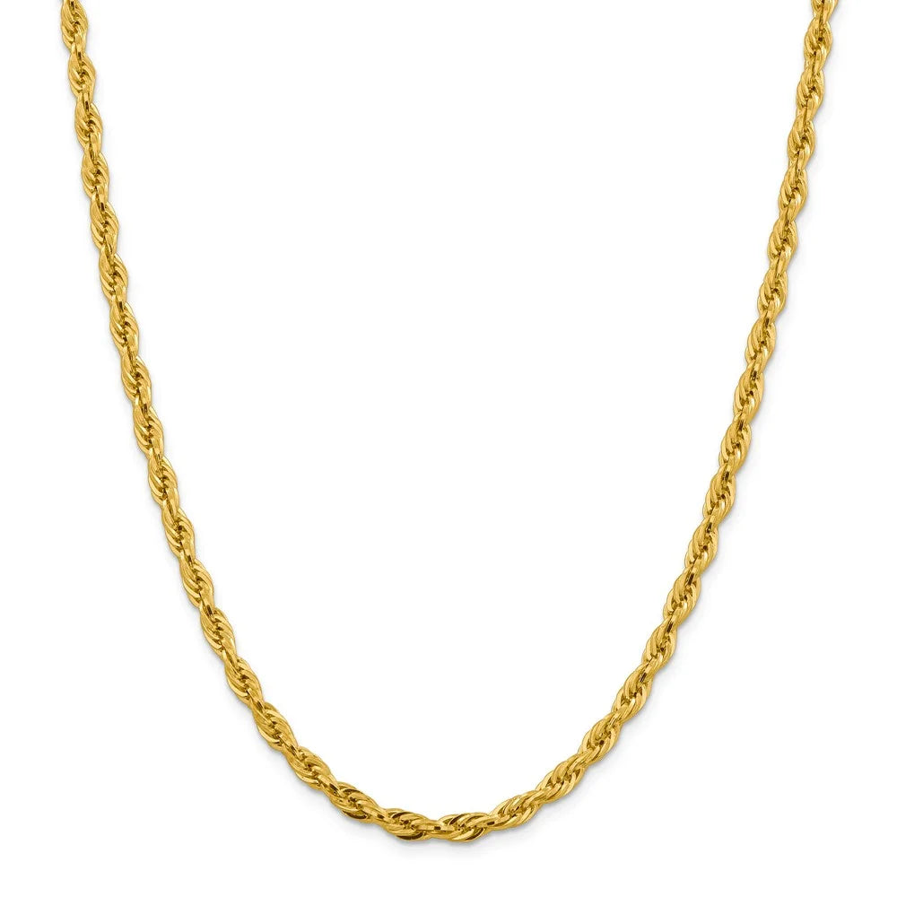 14kt Yellow Gold 24 inch Rope Chain with Lobster Clasp B27042