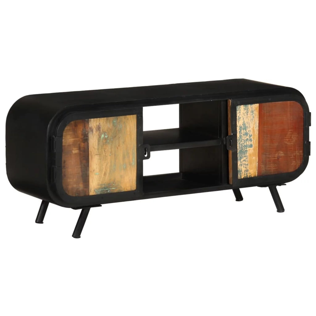 Reclaimed Wood TV Stand with 2 Doors and 2 Shelves K343708