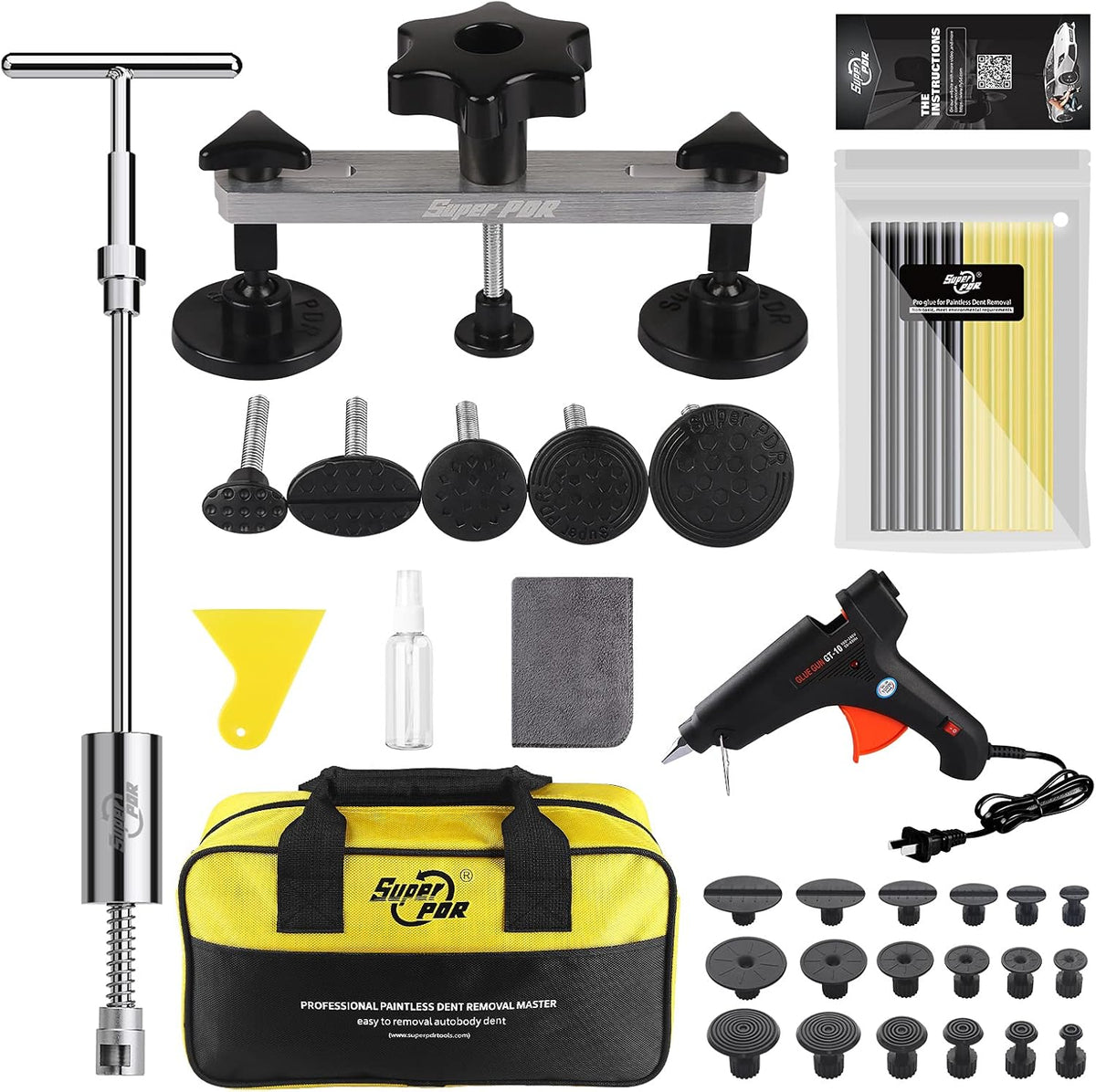 16pcs Paintless Dent Repair Kit with Slide Hammer T96955