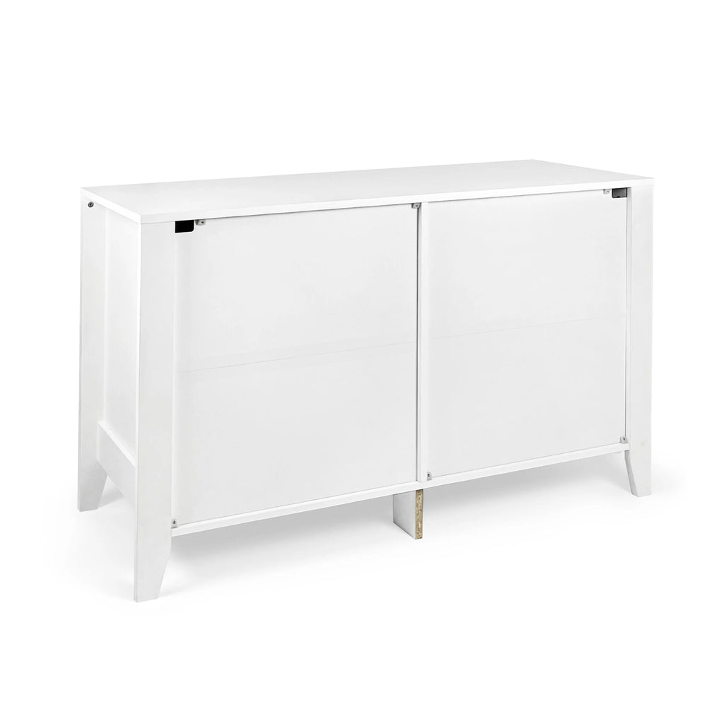 White 6 Drawer Faux Wood Double Dresser B85608