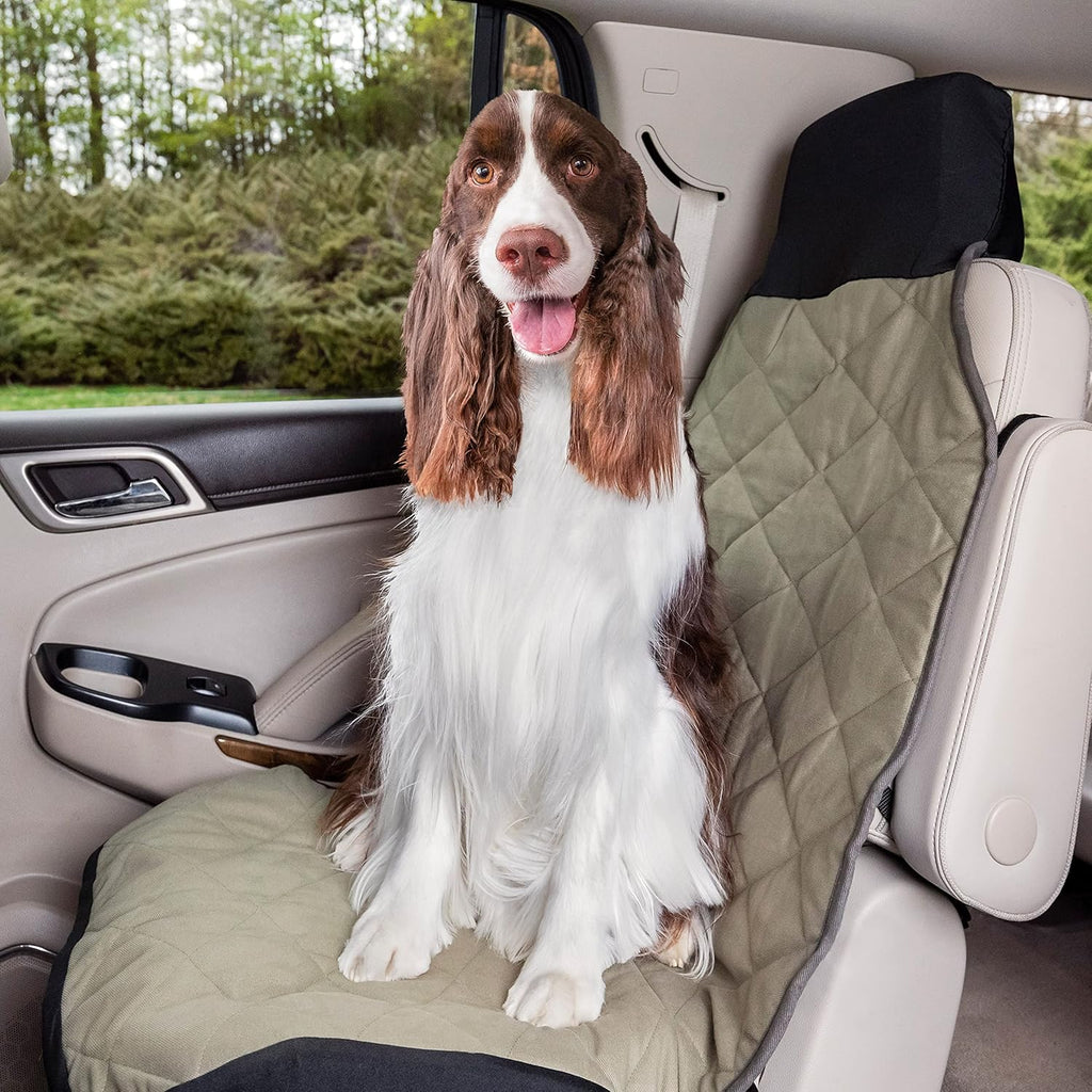 Grey Quilted Dog Car Seat Cover L378683