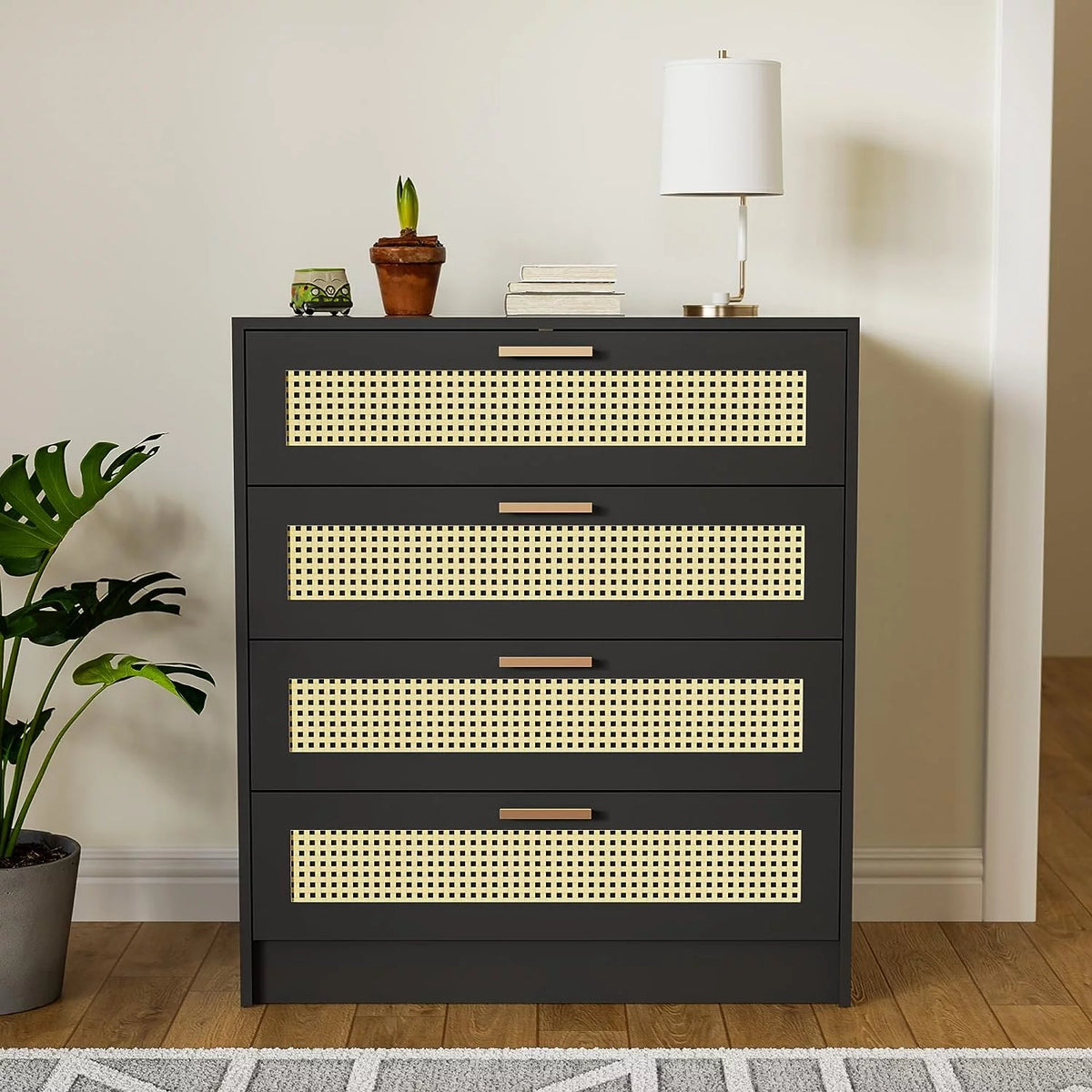 White 4 Drawer Wood Dresser P178759