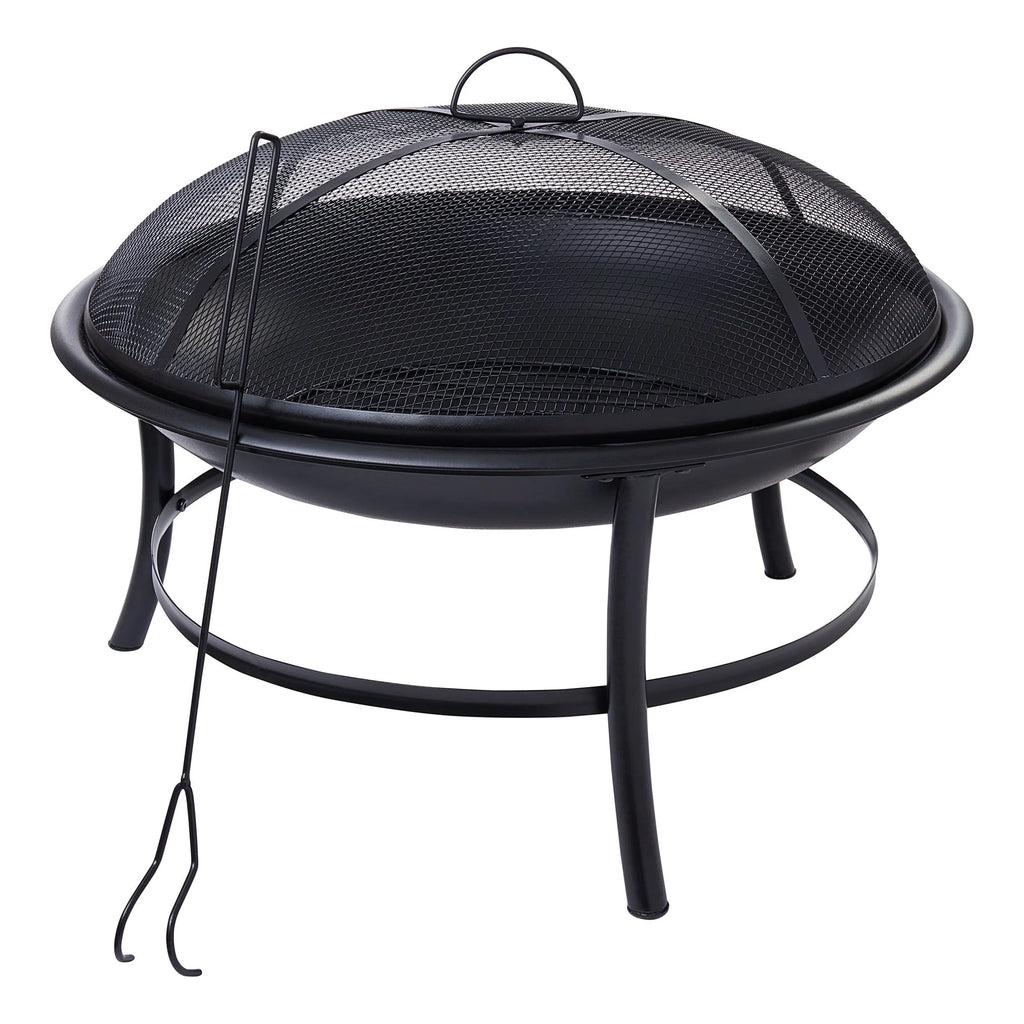 Black Round Iron Wood Burning Fire Pit Z129