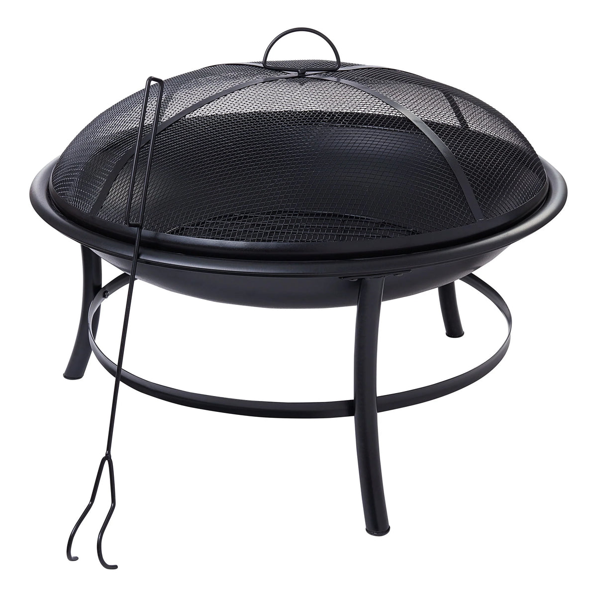 Black Round Iron Wood Burning Fire Pit Z129