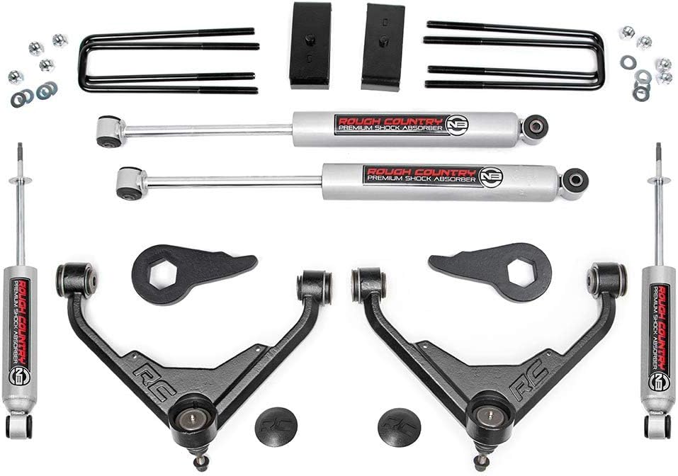 3" Lift Kit for Chevy Silverado Suburban GMC Sierra Yukon XL 2500 3500HD with N3 Shocks N871581